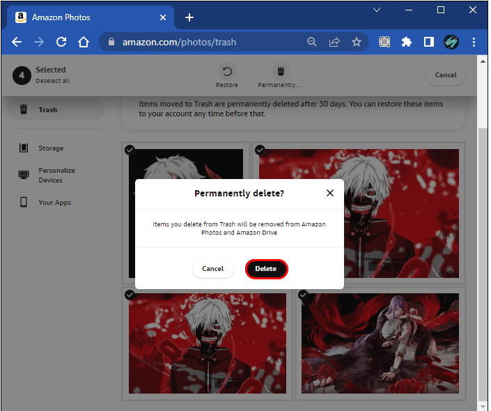 الانتهاء من حذف الصور