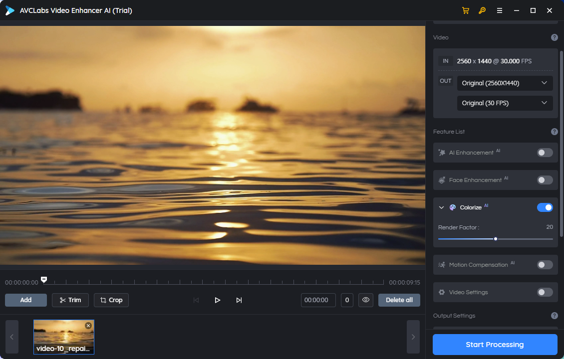 قم بتلوين مقطع الفيديو الأبيض والأسود باستخدام برنامج AVCLabs Video Enhancer AI