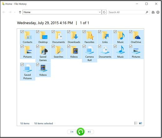 استعادة الملفات باستخدام تاريخ الملف