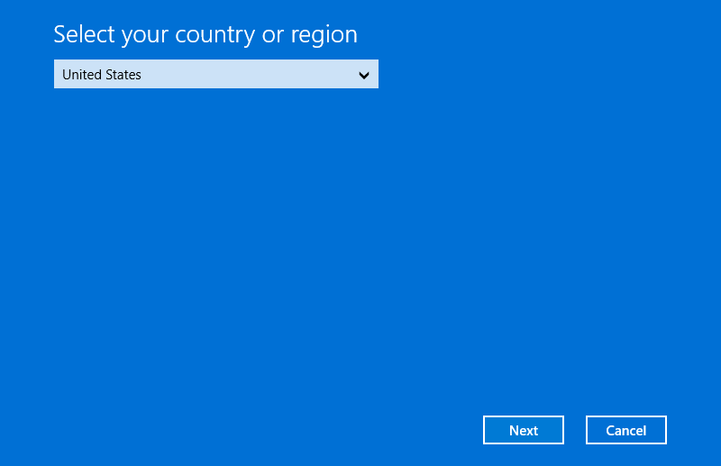 selecione país ou região