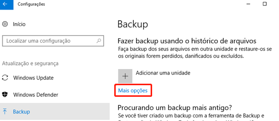 recuperar arquivos temporários do windows 10 com backup do histórico de arquivos - 1