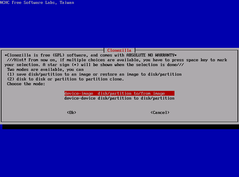criar uma imagem do disco rígido
