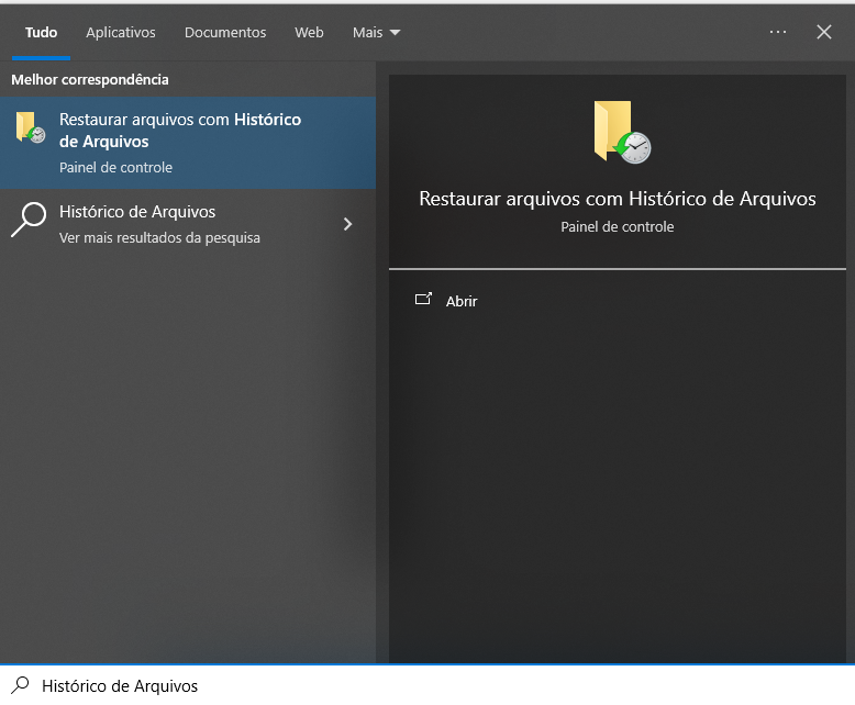 recuperar uma versão antiga com o histórico de versões