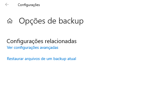 restaurar arquivos do backup atual
