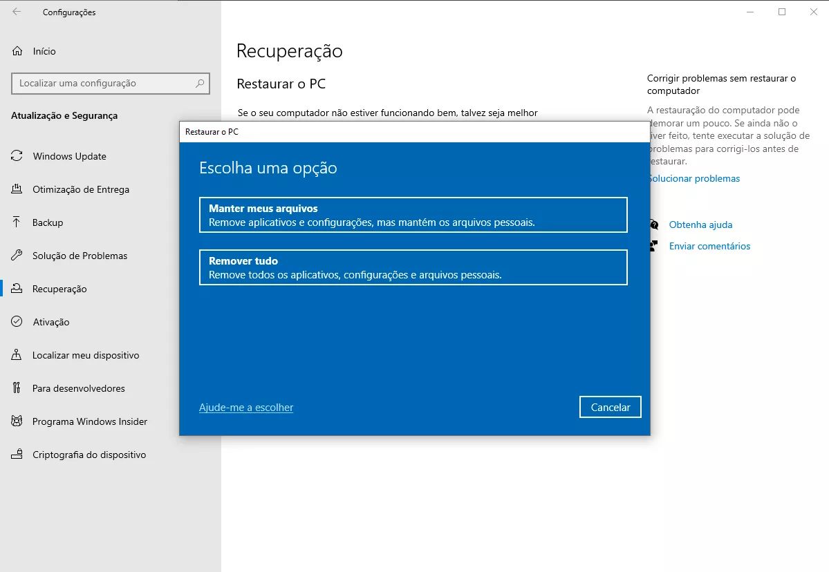 corrigir o erro de tela azul do gerenciamento de memória