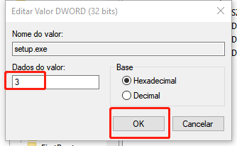 alterar os dados de valor para corrigir a reinicialização inesperada do computador
