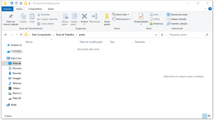 como corrigir o erro esta pasta está vazia método 2 etapa 1