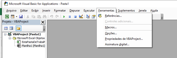 excel vba ferramenta