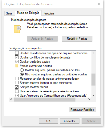 explorador de arquivos