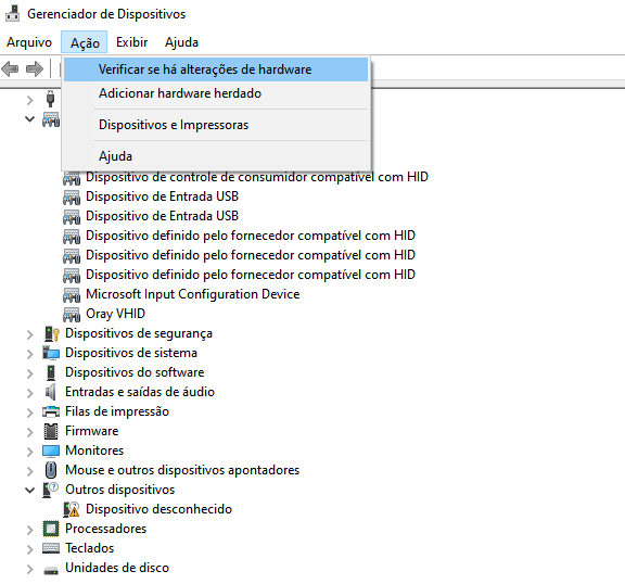verificar se há alterações de hardware
