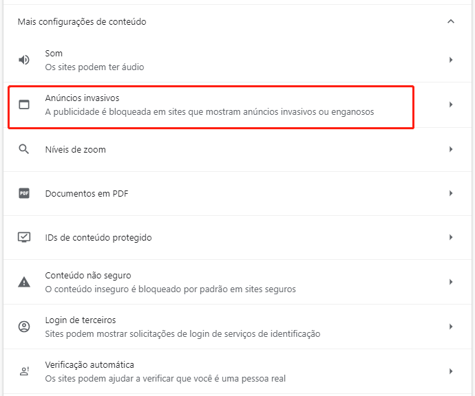 google configuracao privacidade configuracao site anuncios