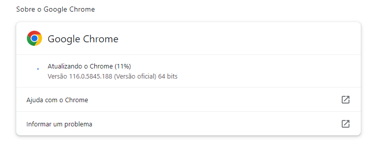 Atualize o Google Chrome