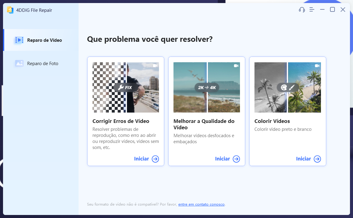 Corrigir Erros de Vídeo