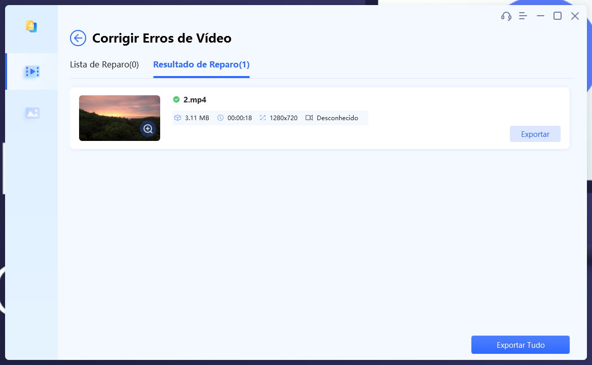 visualizar uma prévia do arquivo reparado