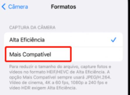 iphone camera formato