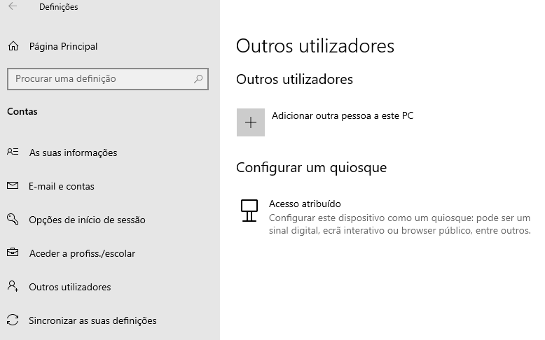 Adicionar outra pessoa a este PC