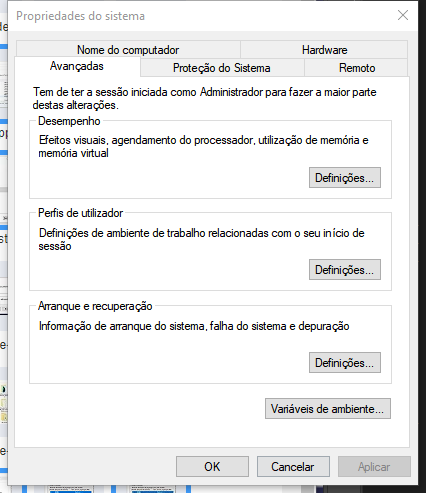 clique em Definições na seção Desempenho