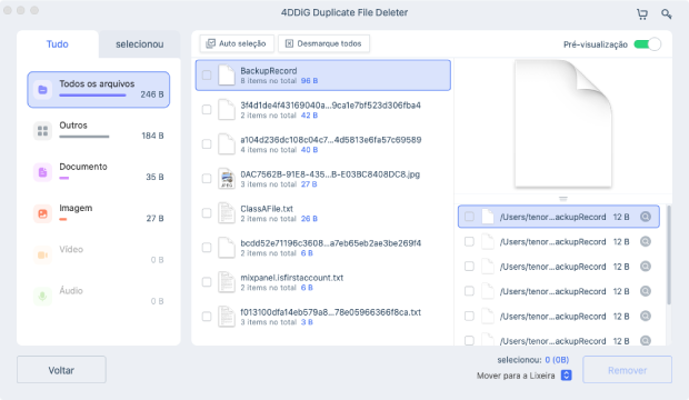 visualize para remover