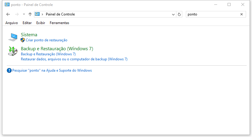 restaurar arquivos pessoais