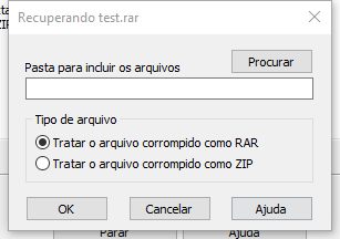 Selecione a pasta de destino
