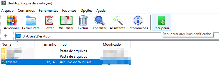 WinRARーRecuperar arquivo rar