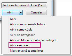 recuperar arquivos corrompidos excel