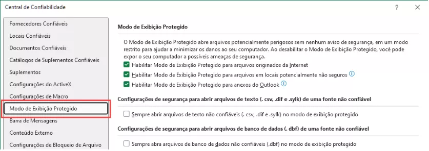 desabilite a exibição protegida para consertar o arquivo excel não pôde ser aberto na exibição protegida-2