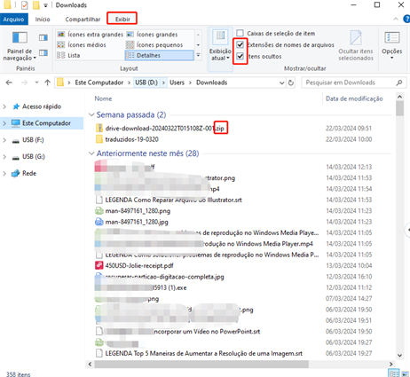 guia exibir no explorador de arquivos