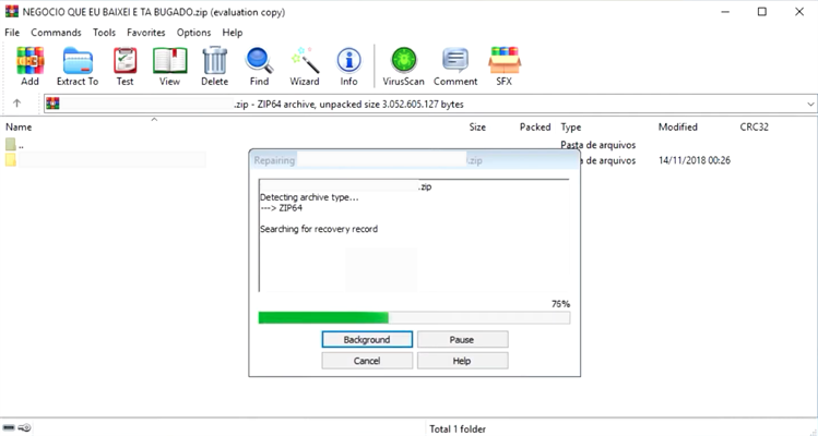 usar reparo de winrar