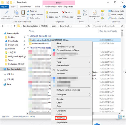 renomeie o arquivo zip
