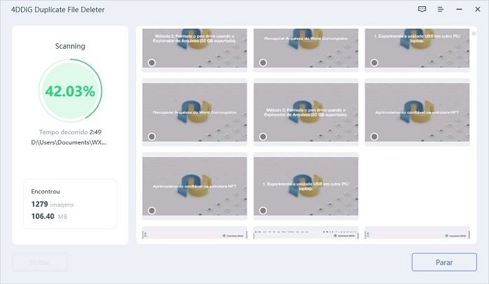 visualização da digitalização