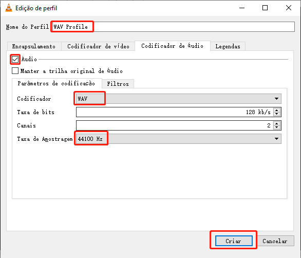 reparar arquivos de mp3 usando VLC
