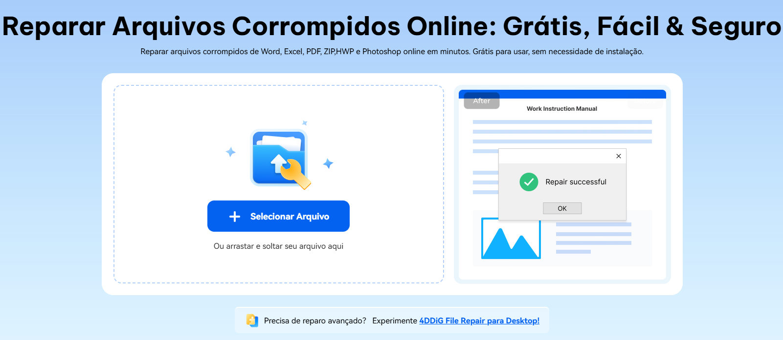 repair corrupted winrar archive using online 4ddig document repair tool
