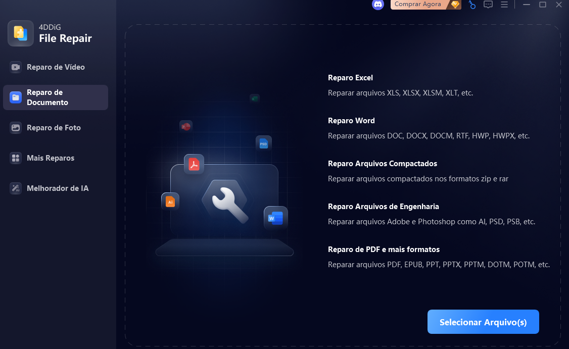 adicionar arquivos rar corrompidos para reparar