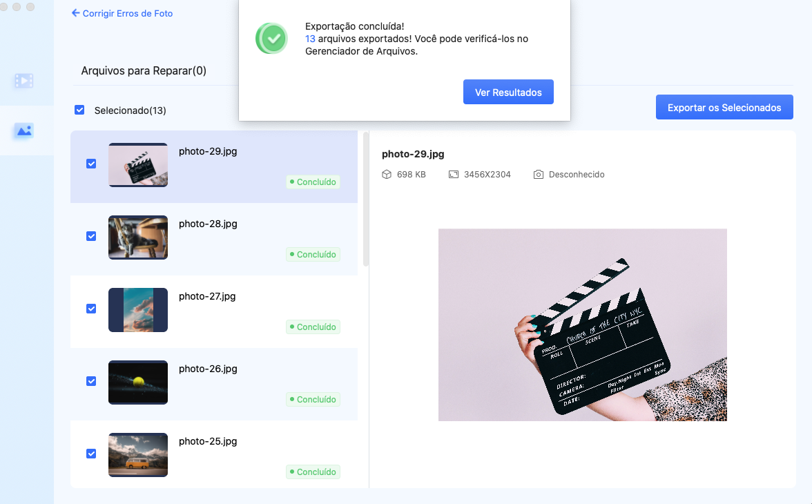 Exporte Fotos Reparadas