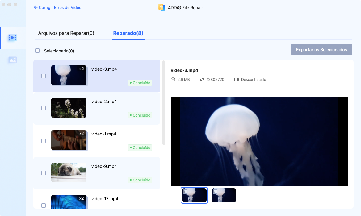 visualizar os resultados do reparo