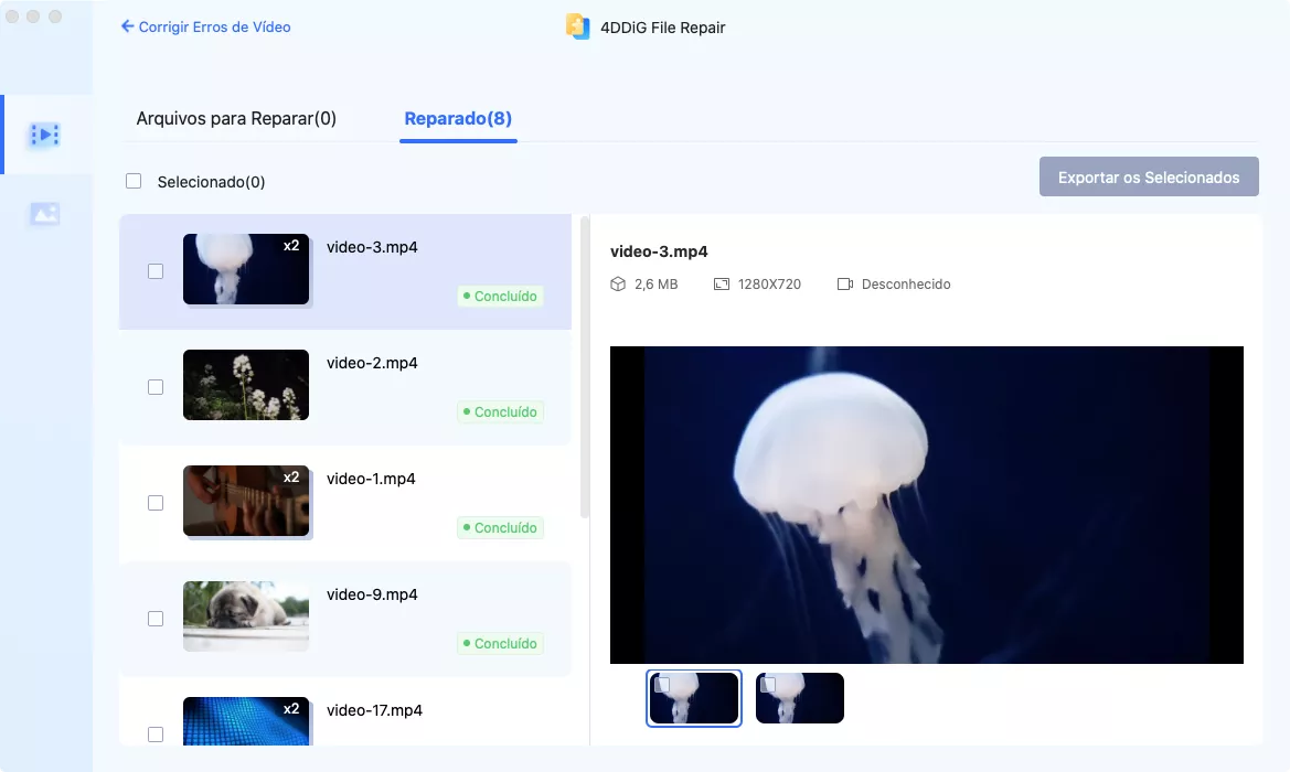 corrigir vídeos que não são reproduzidos no mac utilizando 4ddig file repair-3