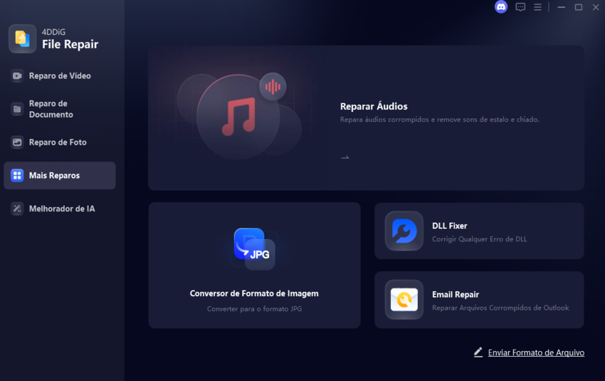 more repair tools interface and select image format converter