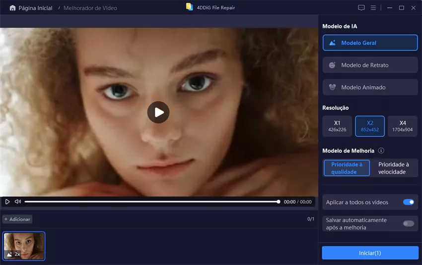 Adicionar vídeo para corrigir