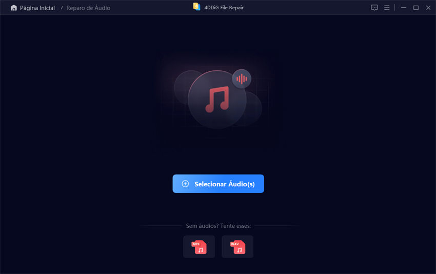 4ddig adicionar arquivo de áudio para reparar