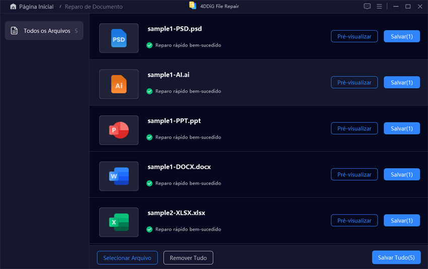 reparo de arquivos concluído
