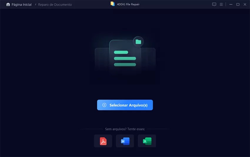 Adicione os arquivos pdf para reparo