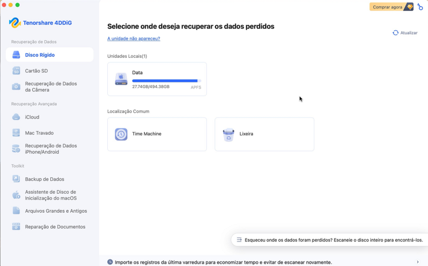 4ddig recuperação de mac