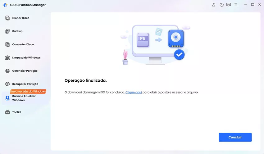Descarregar o ficheiro ISO do Windows com sucesso
