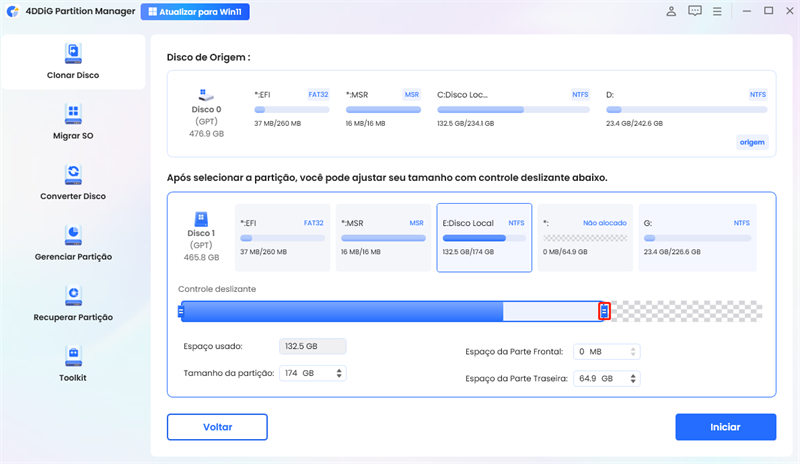 previsualizar e ajustar