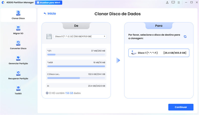 selecionar disco