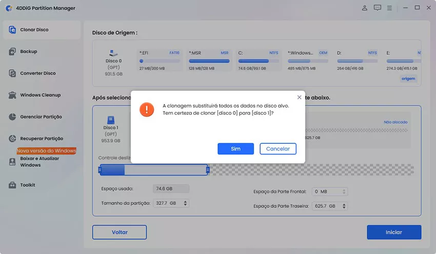 clique no botão Sim