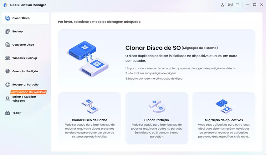 select Clone Partition