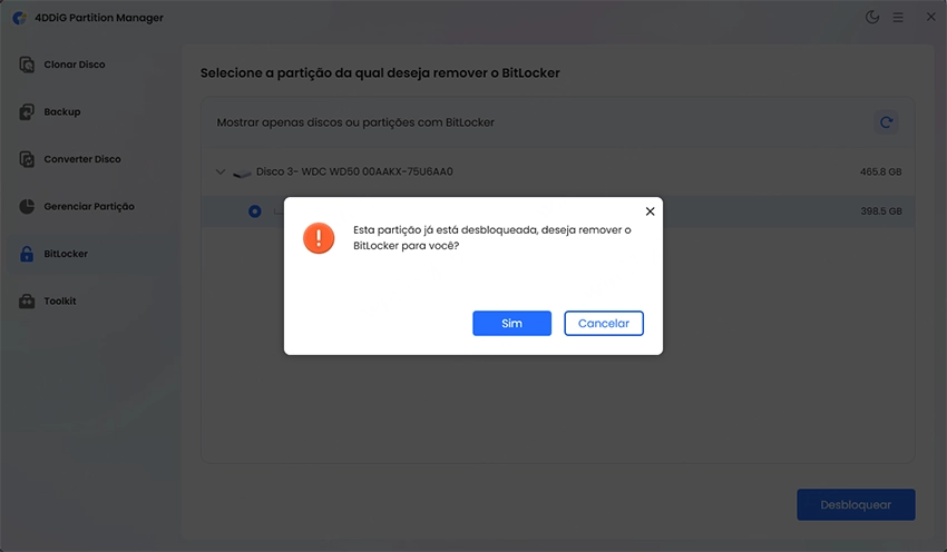 encontrar a chave de recuperação do BitLocker no WinPE