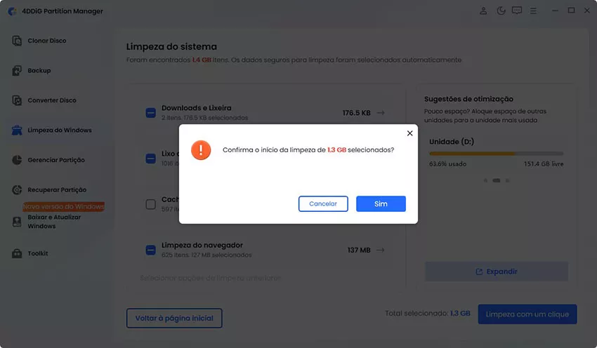 limpar ficheiros indesejados